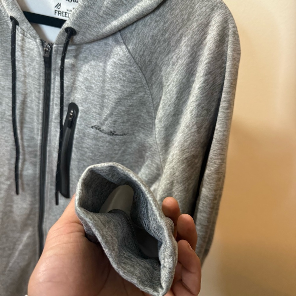 Eddie Bauer Men's Heather Gray Zip-Up Sweater - Picture 3 of 7